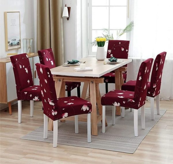 6 pcs printed chair cover