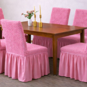 6 Pcs Pink Color Chair cover